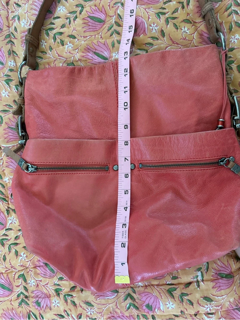 The Sak Ashland Leather Hobo Bag Cayenne/Salmon Color